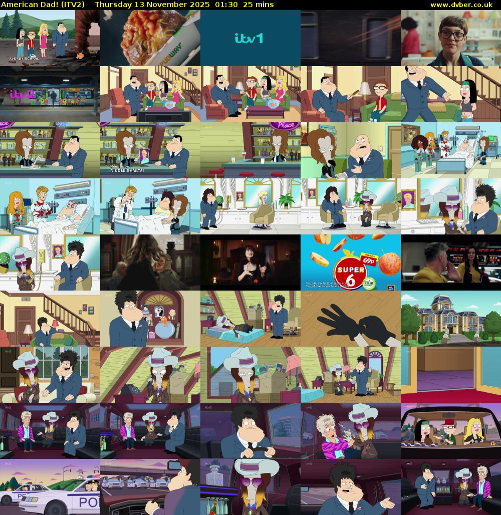 American Dad! (ITV2) Thursday 13 November 2025 01:30 - 01:55