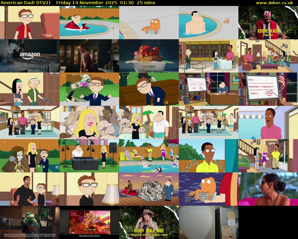 American Dad! (ITV2) Friday 14 November 2025 01:30 - 01:55