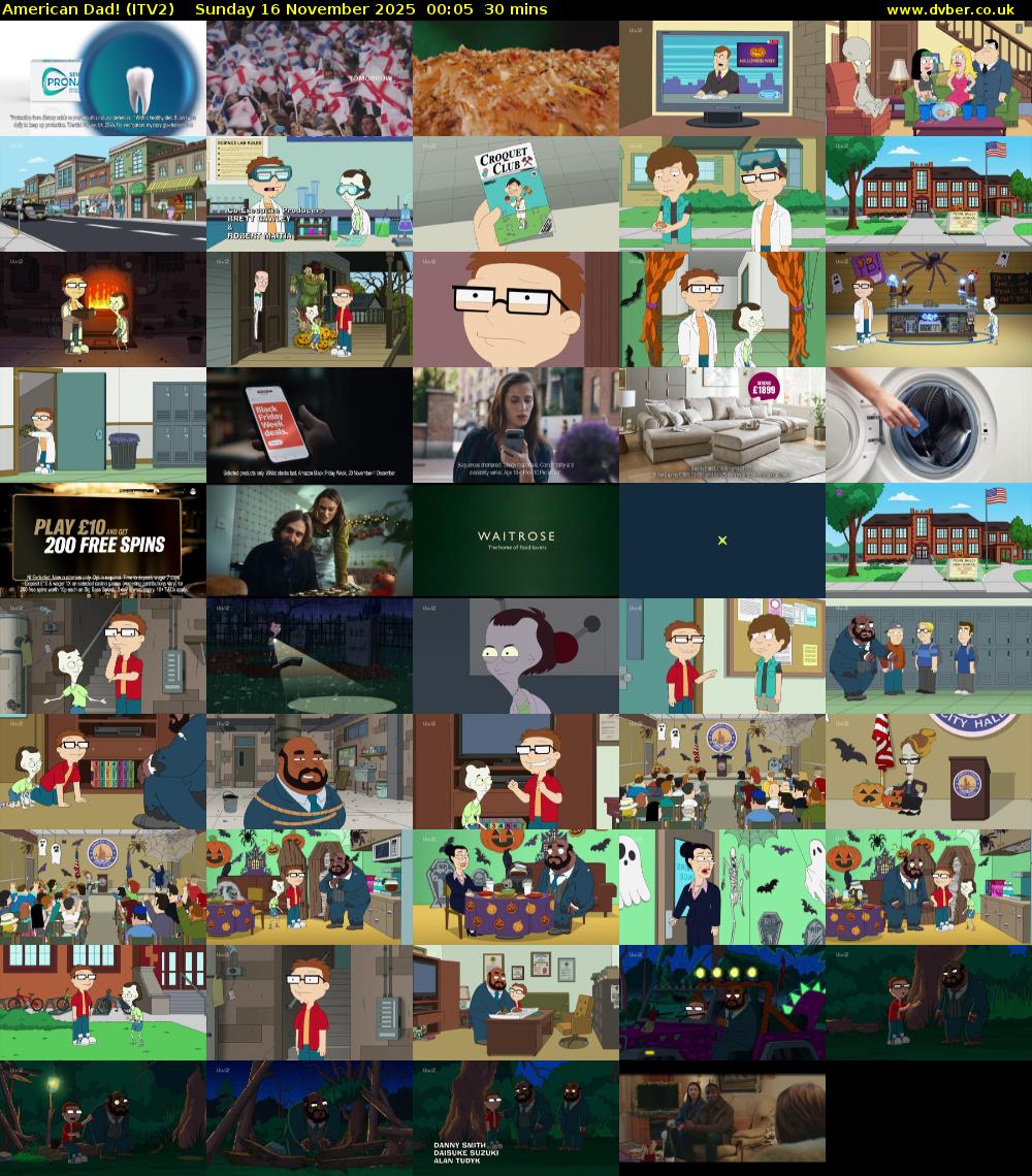American Dad! (ITV2) Sunday 16 November 2025 00:05 - 00:35