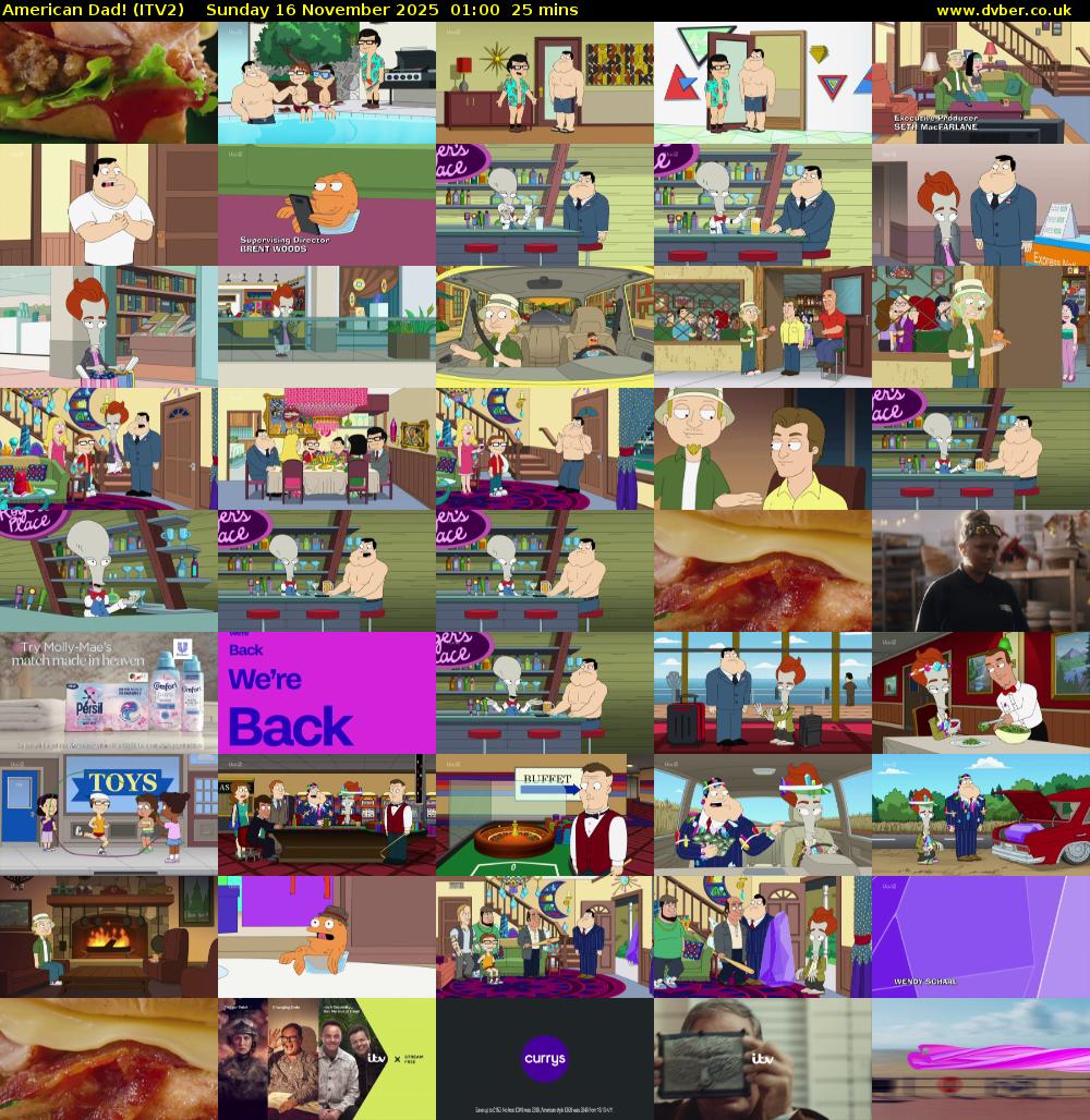 American Dad! (ITV2) Sunday 16 November 2025 01:00 - 01:25