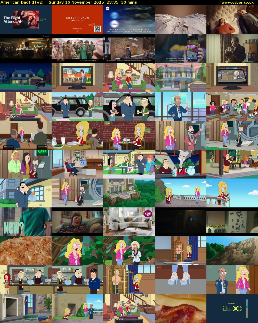 American Dad! (ITV2) Sunday 16 November 2025 23:35 - 00:05