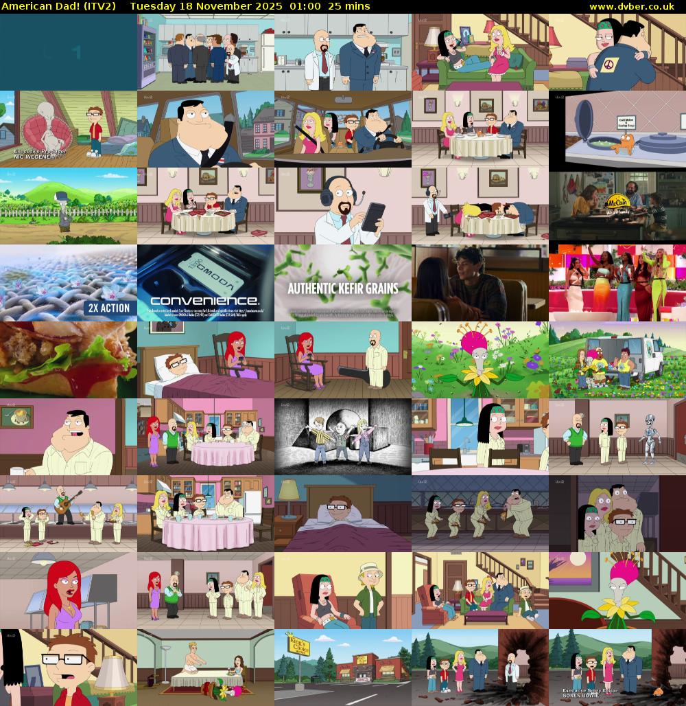 American Dad! (ITV2) Tuesday 18 November 2025 01:00 - 01:25