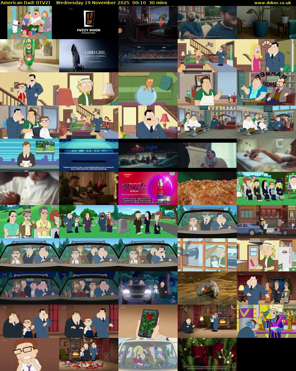 American Dad! (ITV2) Wednesday 19 November 2025 00:10 - 00:40