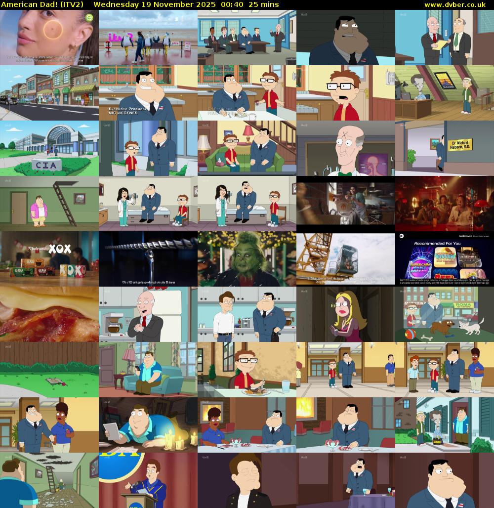 American Dad! (ITV2) Wednesday 19 November 2025 00:40 - 01:05