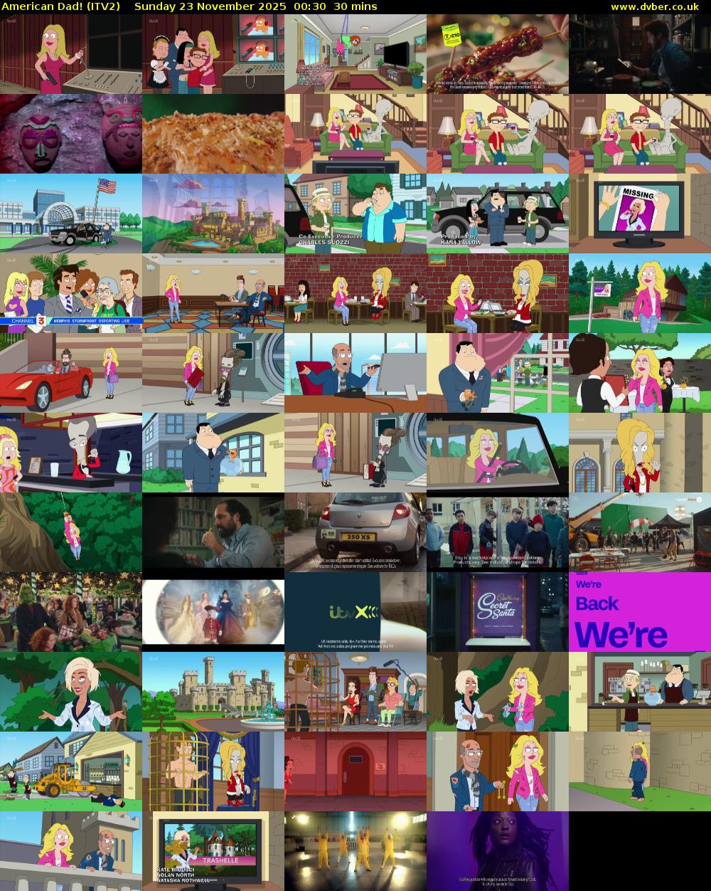 American Dad! (ITV2) Sunday 23 November 2025 00:30 - 01:00
