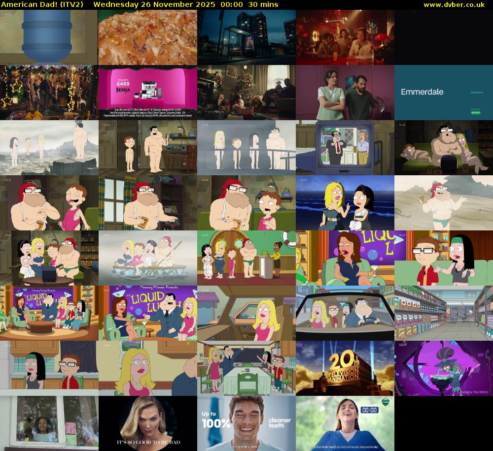American Dad! (ITV2) Wednesday 26 November 2025 00:00 - 00:30