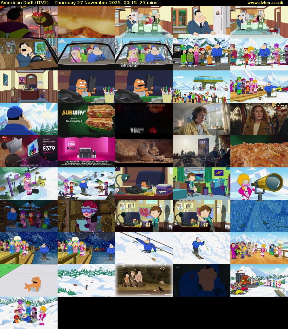 American Dad! (ITV2) Thursday 27 November 2025 00:15 - 00:40