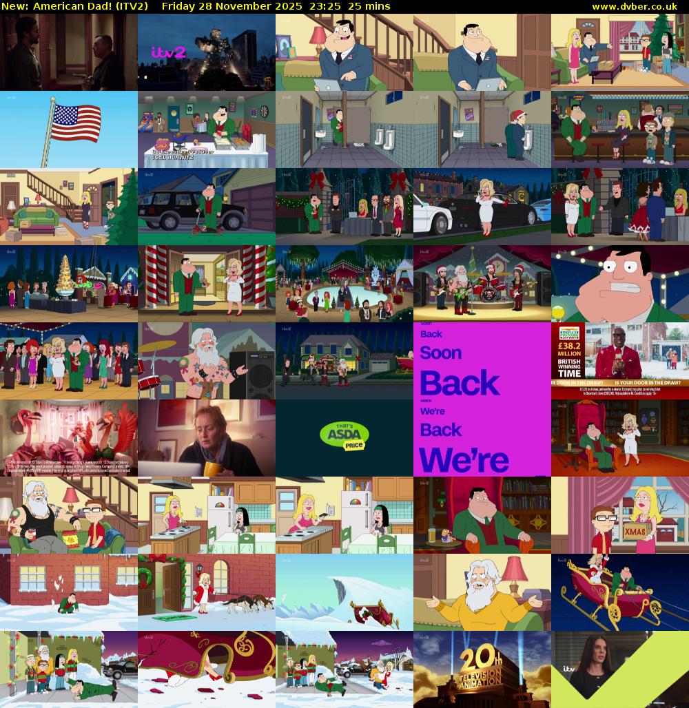 American Dad! (ITV2) Friday 28 November 2025 23:25 - 23:50
