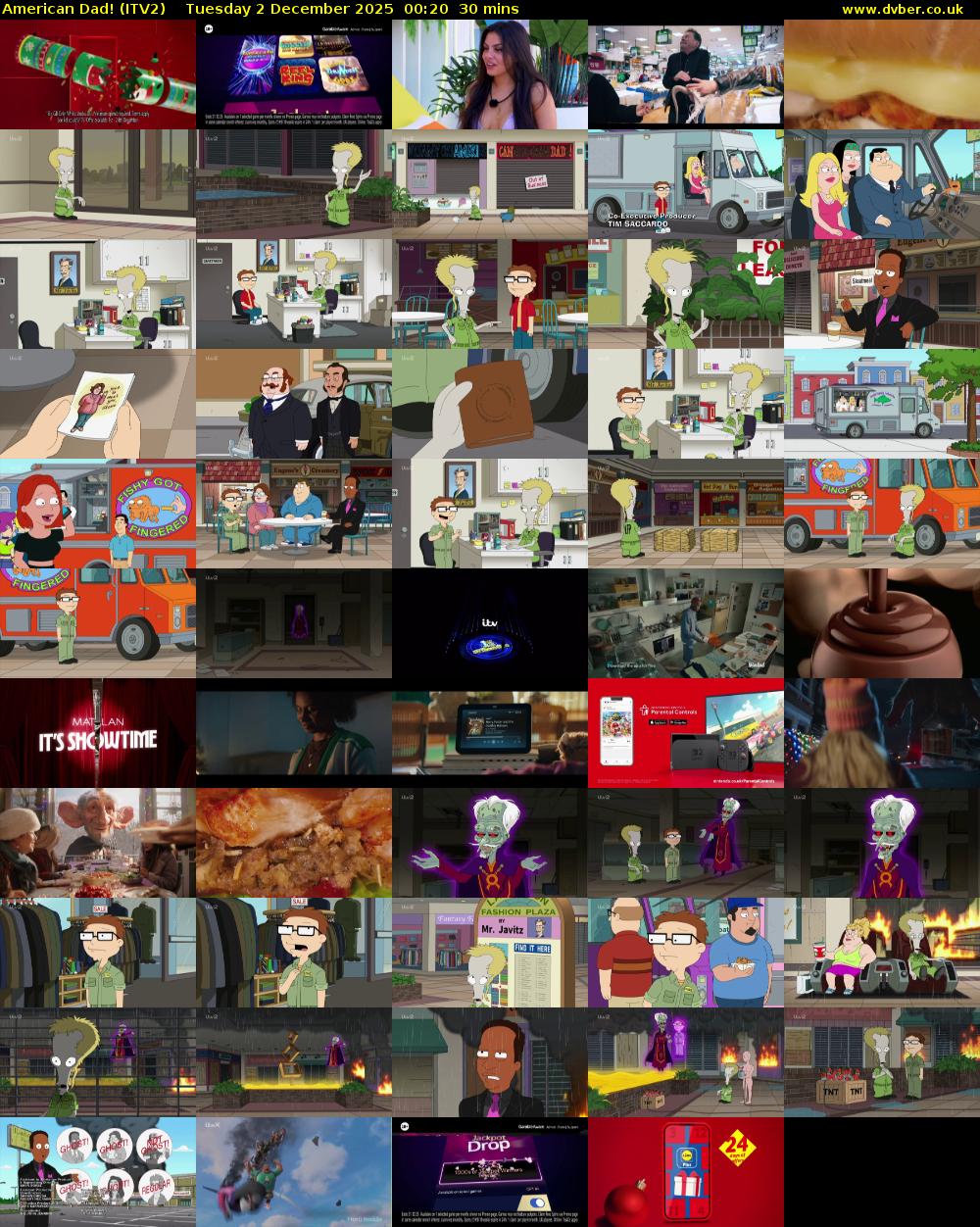 American Dad! (ITV2) Tuesday 2 December 2025 00:20 - 00:50