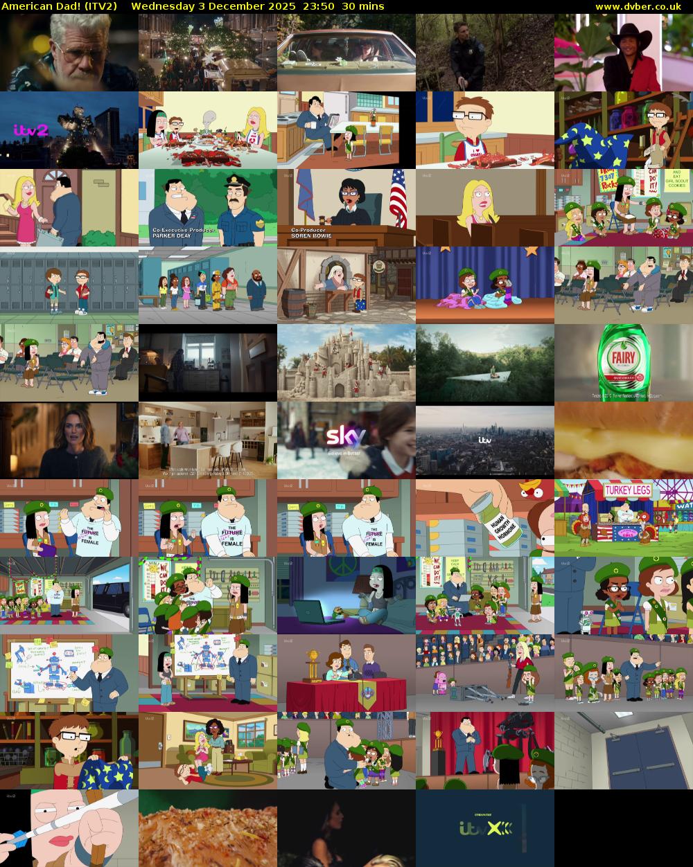 American Dad! (ITV2) Wednesday 3 December 2025 23:50 - 00:20