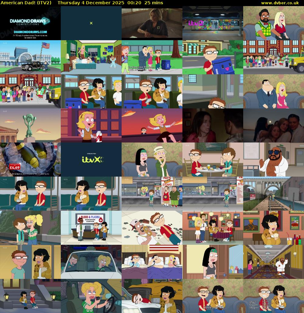 American Dad! (ITV2) Thursday 4 December 2025 00:20 - 00:45