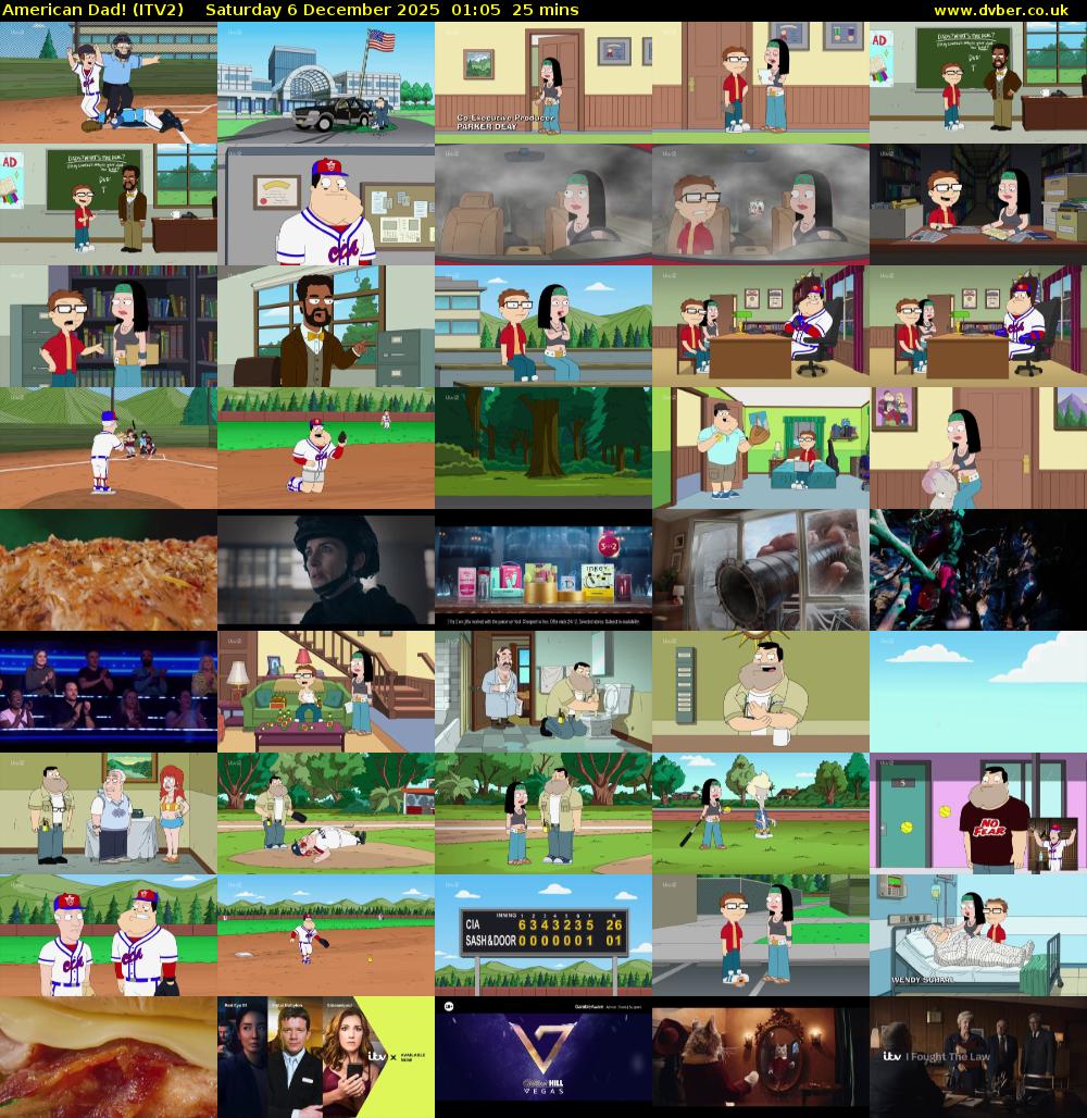 American Dad! (ITV2) Saturday 6 December 2025 01:05 - 01:30