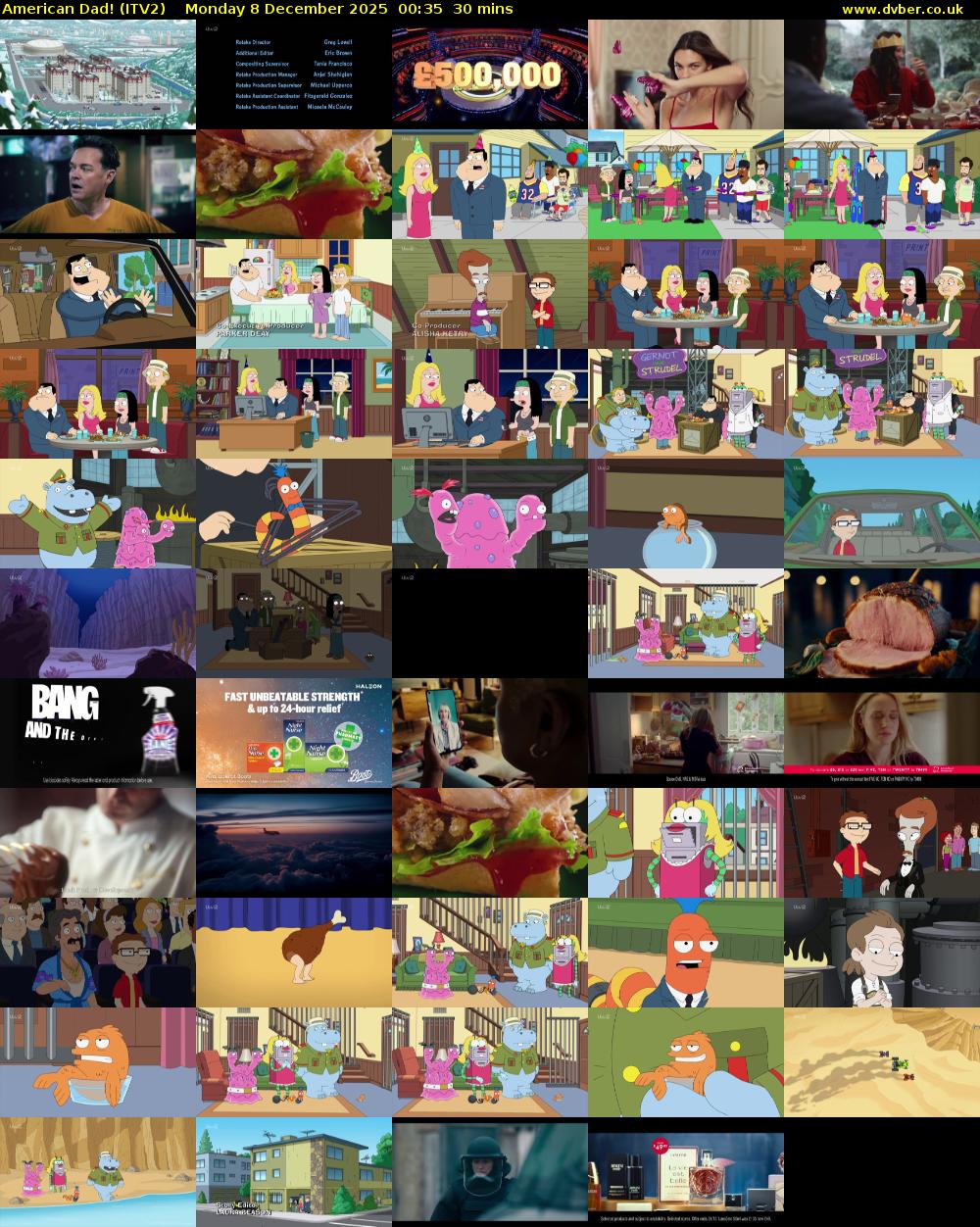 American Dad! (ITV2) Monday 8 December 2025 00:35 - 01:05