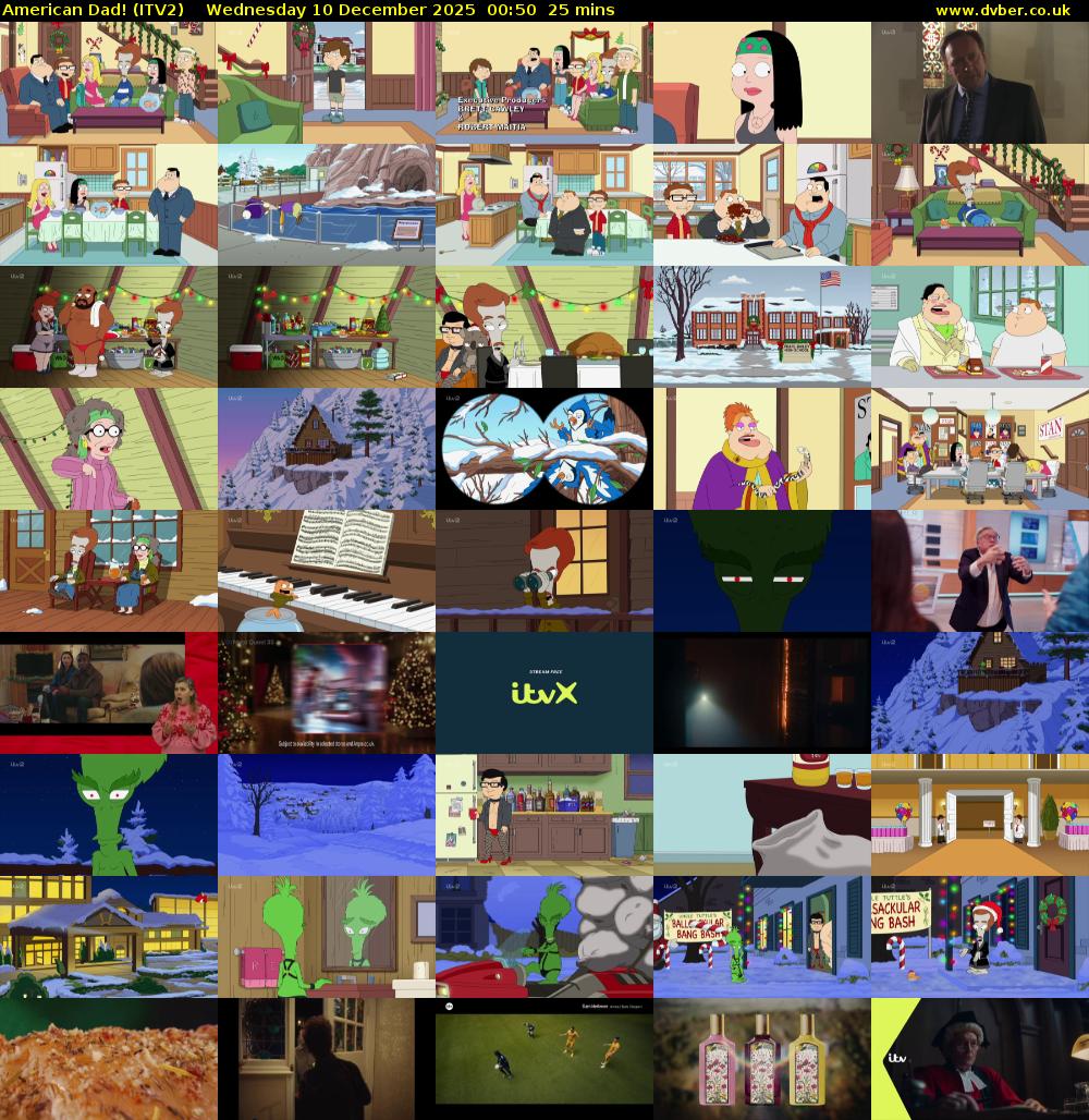 American Dad! (ITV2) Wednesday 10 December 2025 00:50 - 01:15