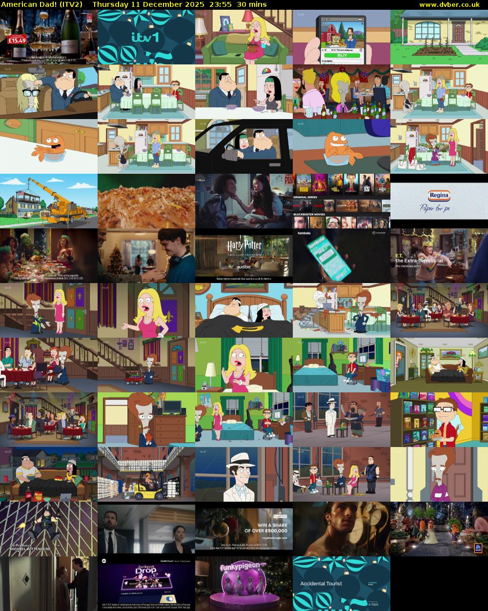 American Dad! (ITV2) Thursday 11 December 2025 23:55 - 00:25
