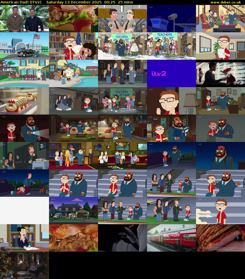 American Dad! (ITV2) Saturday 13 December 2025 00:25 - 00:50