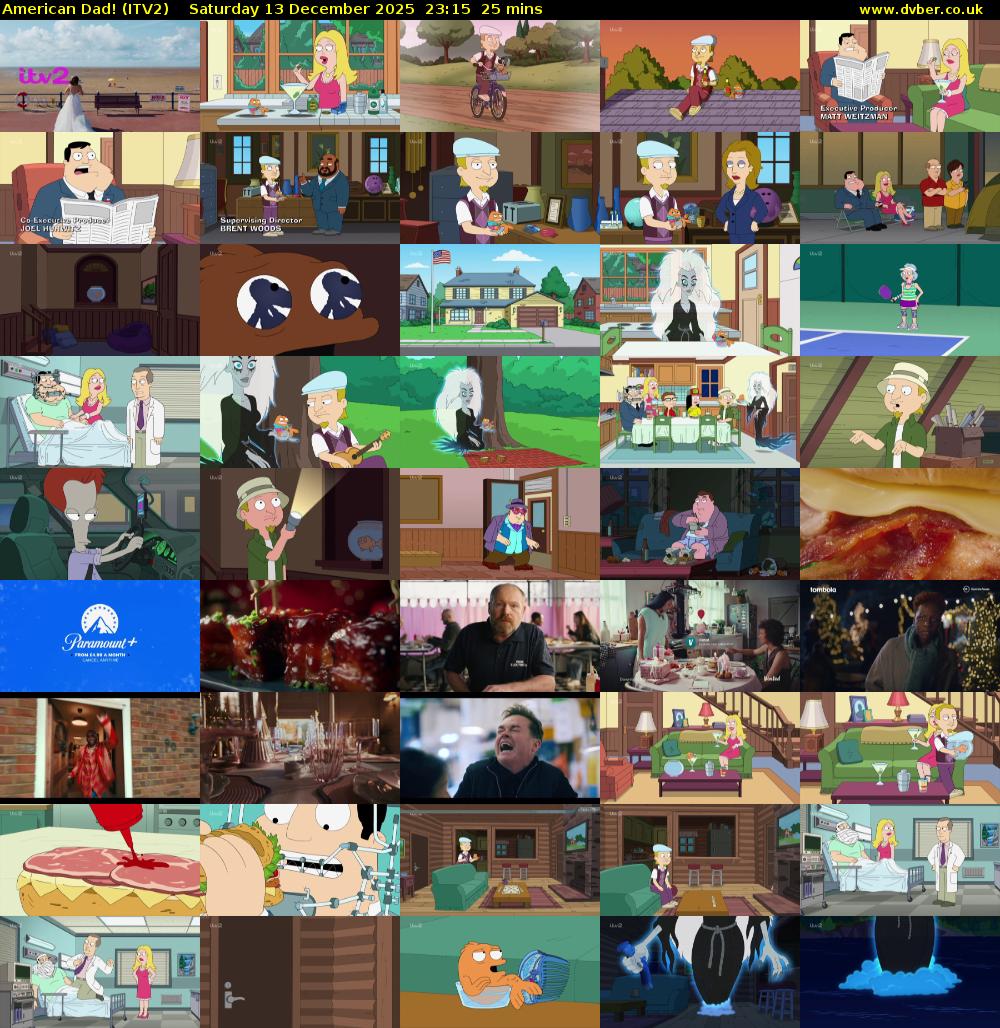 American Dad! (ITV2) Saturday 13 December 2025 23:15 - 23:40