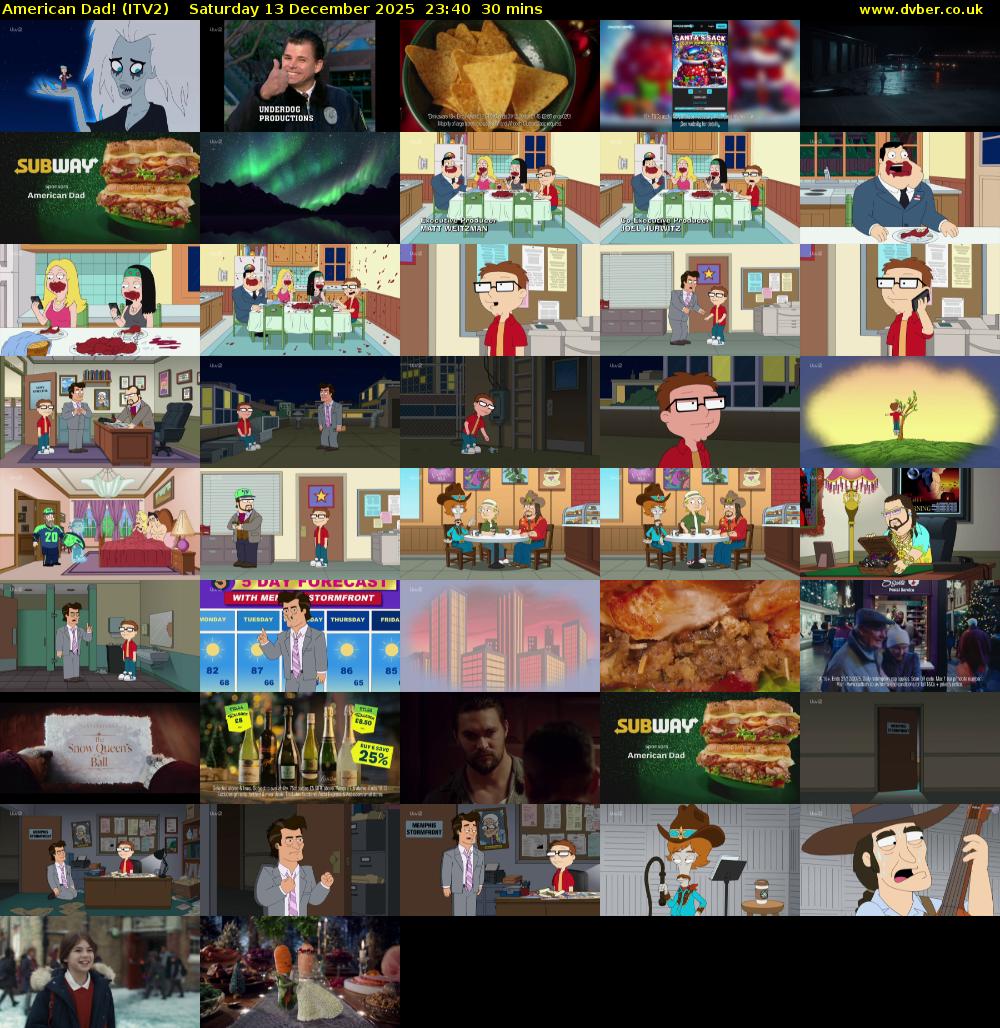 American Dad! (ITV2) Saturday 13 December 2025 23:40 - 00:10