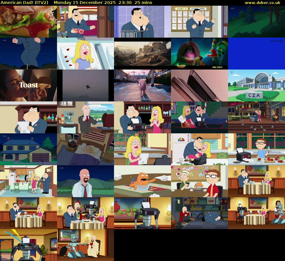 American Dad! (ITV2) Monday 15 December 2025 23:30 - 23:55
