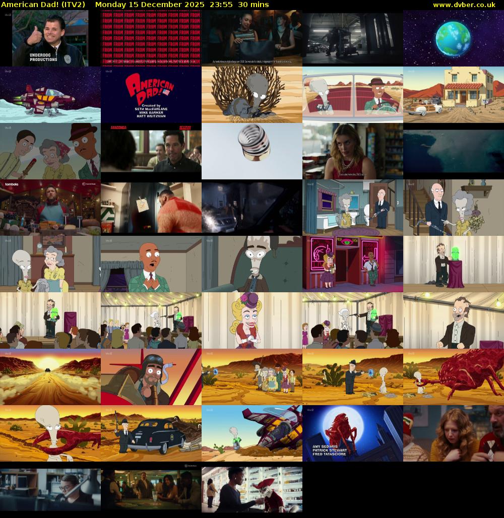American Dad! (ITV2) Monday 15 December 2025 23:55 - 00:25