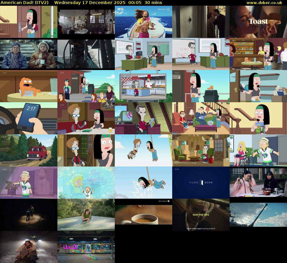 American Dad! (ITV2) Wednesday 17 December 2025 00:05 - 00:35