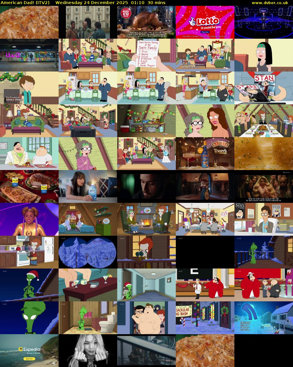 American Dad! (ITV2) Wednesday 24 December 2025 01:10 - 01:40