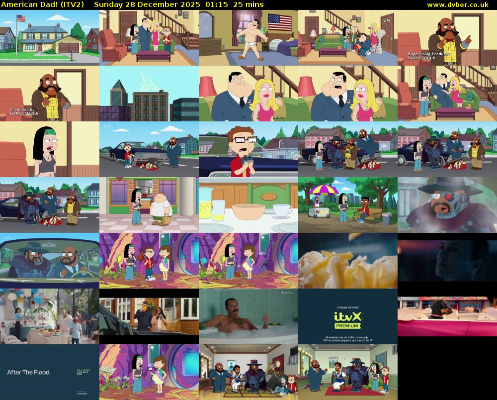 American Dad! (ITV2) Sunday 28 December 2025 01:15 - 01:40