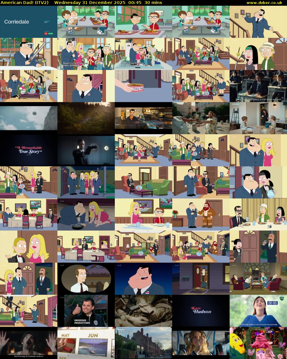 American Dad! (ITV2) Wednesday 31 December 2025 00:45 - 01:15