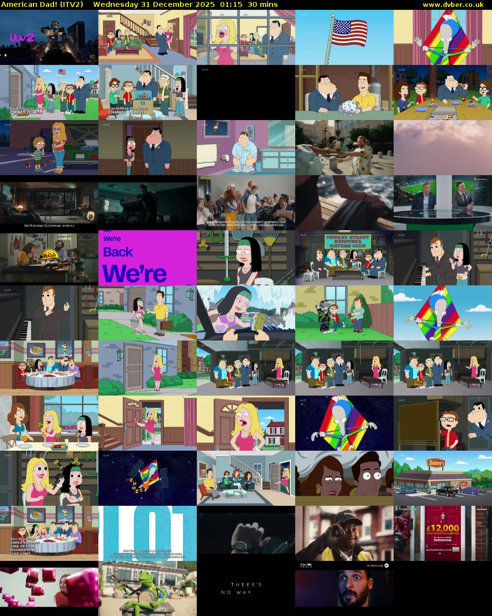 American Dad! (ITV2) Wednesday 31 December 2025 01:15 - 01:45