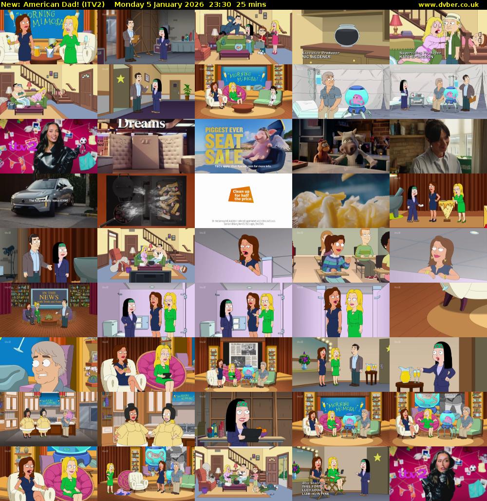 American Dad! (ITV2) Monday 5 January 2026 23:30 - 23:55