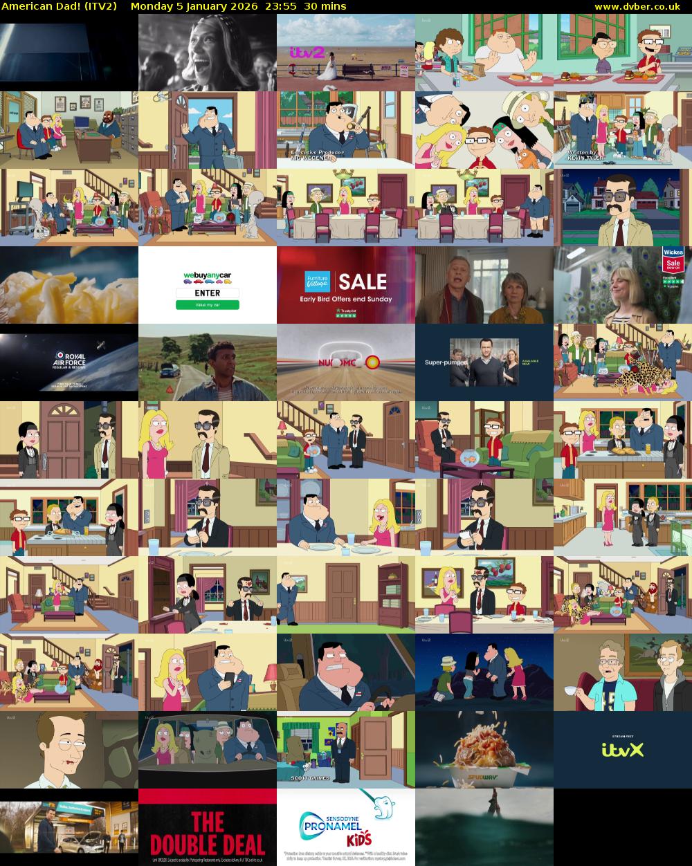 American Dad! (ITV2) Monday 5 January 2026 23:55 - 00:25