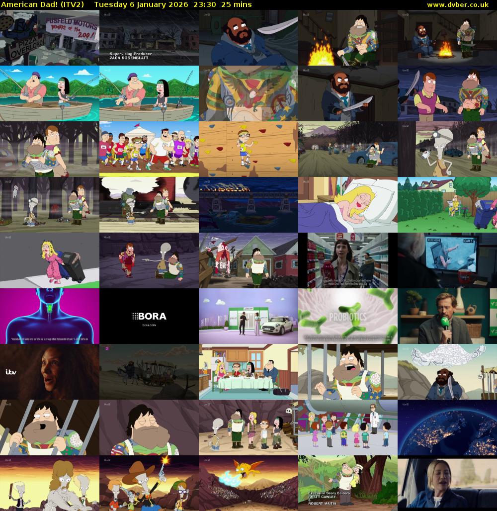 American Dad! (ITV2) Tuesday 6 January 2026 23:30 - 23:55