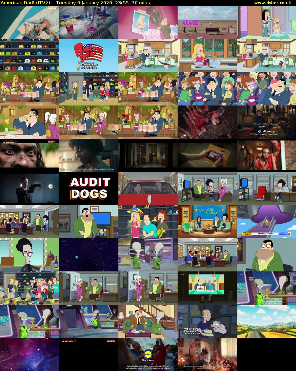 American Dad! (ITV2) Tuesday 6 January 2026 23:55 - 00:25