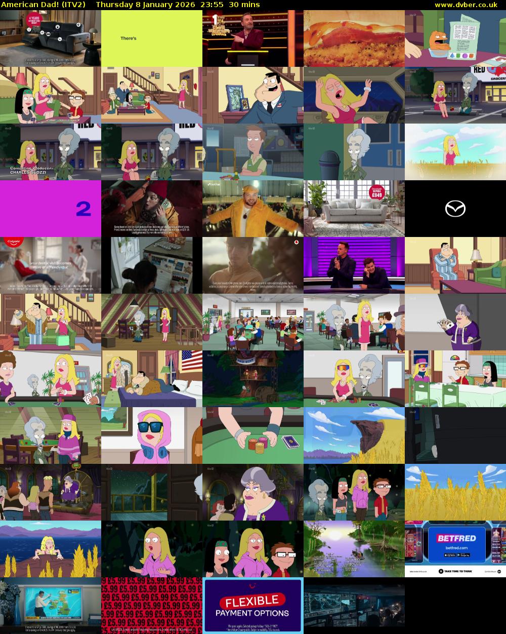 American Dad! (ITV2) Thursday 8 January 2026 23:55 - 00:25