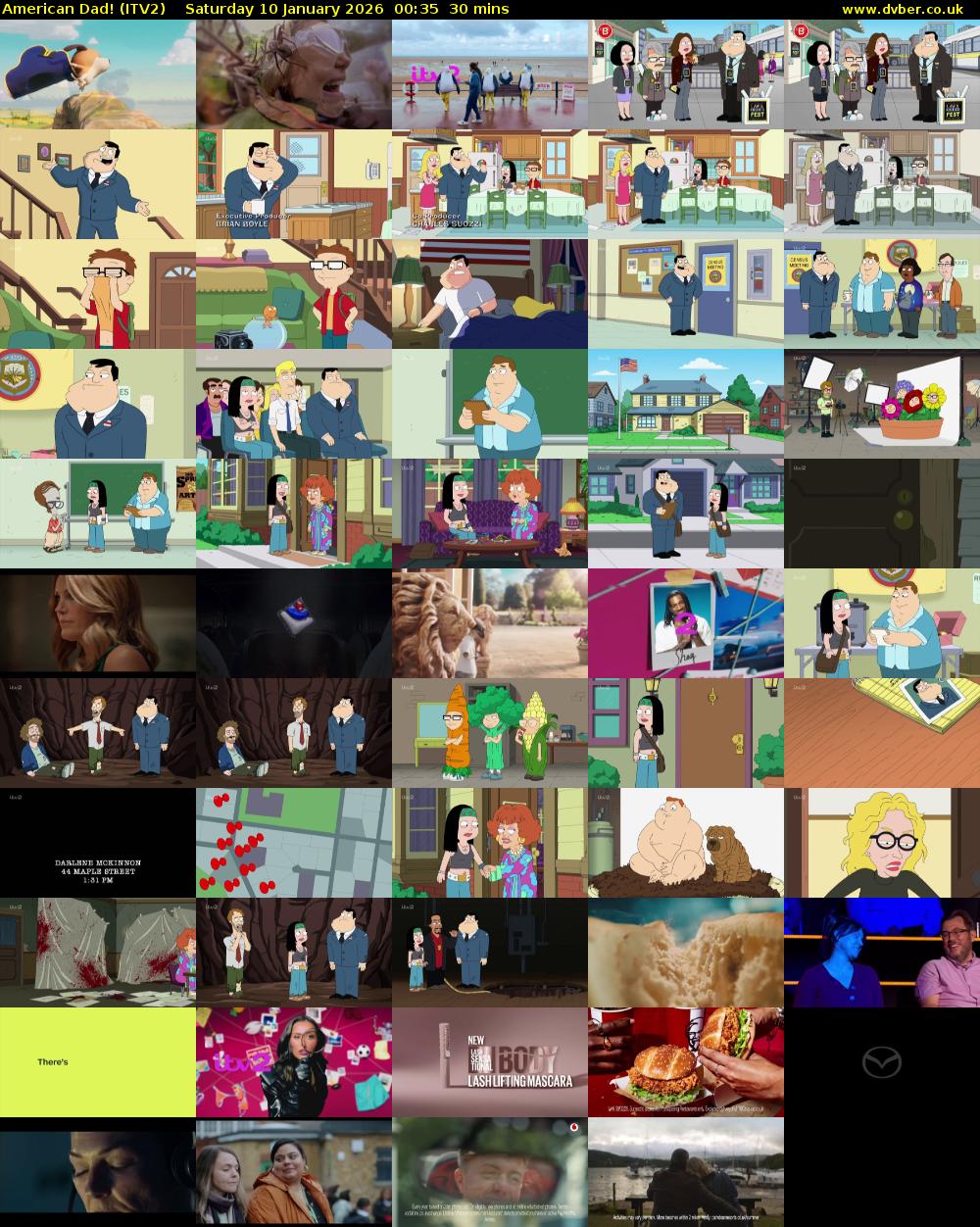 American Dad! (ITV2) Saturday 10 January 2026 00:35 - 01:05