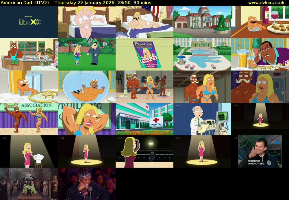 American Dad! (ITV2) Thursday 22 January 2026 23:50 - 00:20