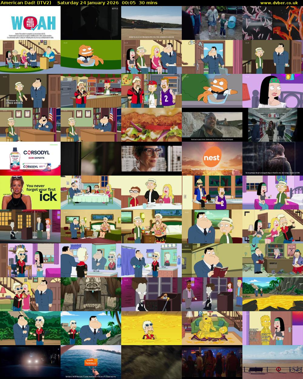 American Dad! (ITV2) Saturday 24 January 2026 00:05 - 00:35
