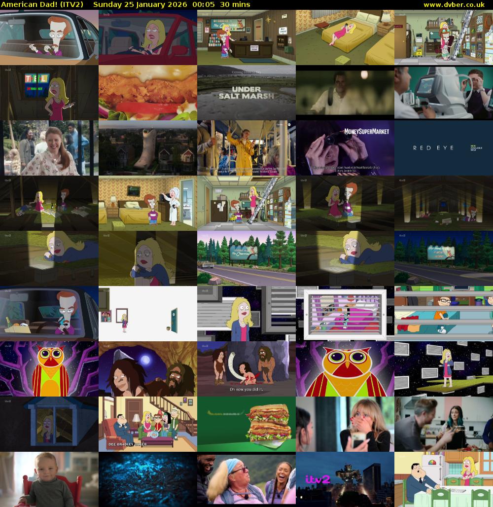 American Dad! (ITV2) Sunday 25 January 2026 00:05 - 00:35
