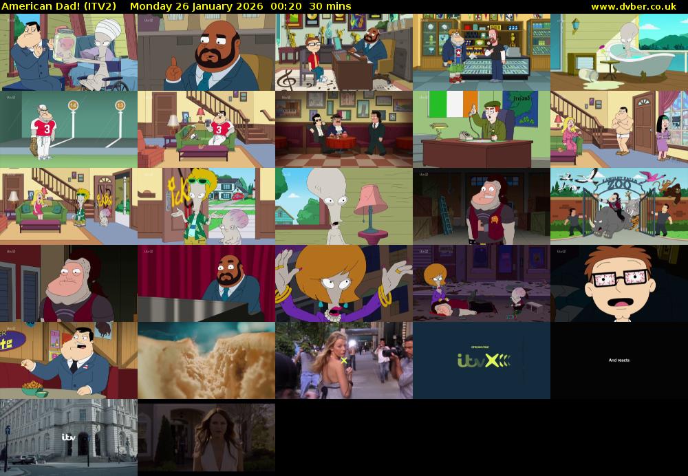 American Dad! (ITV2) Monday 26 January 2026 00:20 - 00:50
