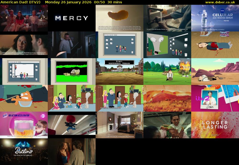 American Dad! (ITV2) Monday 26 January 2026 00:50 - 01:20