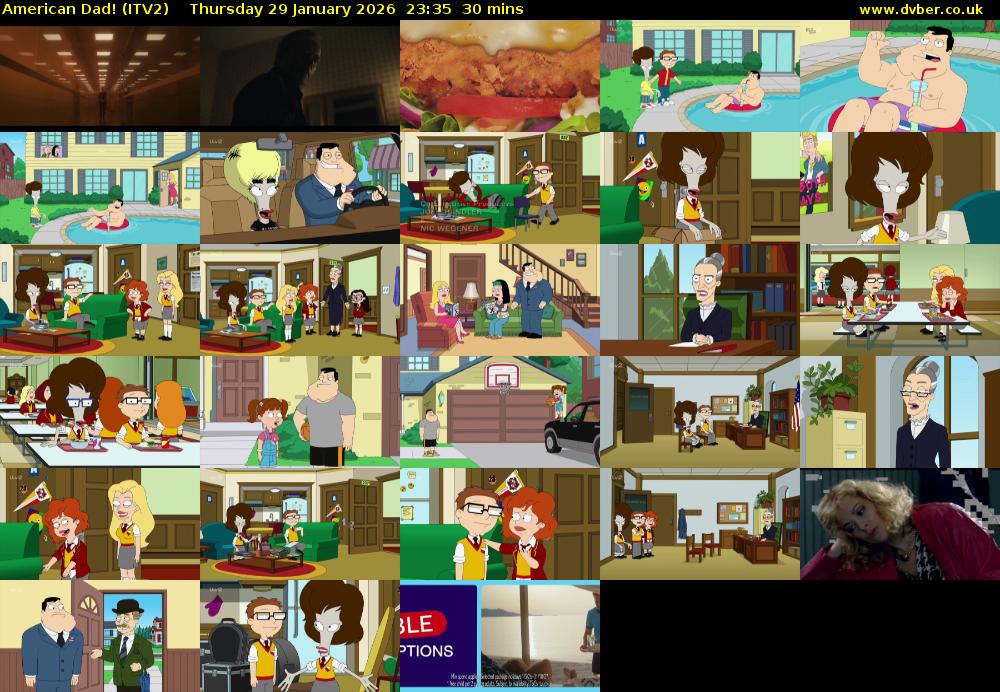 American Dad! (ITV2) Thursday 29 January 2026 23:35 - 00:05