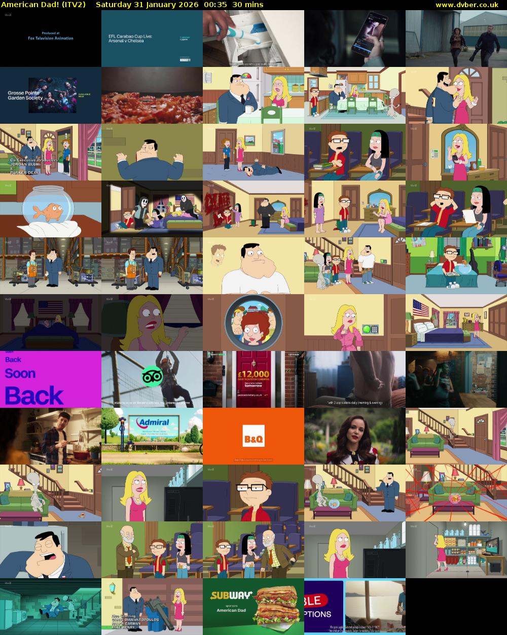 American Dad! (ITV2) Saturday 31 January 2026 00:35 - 01:05
