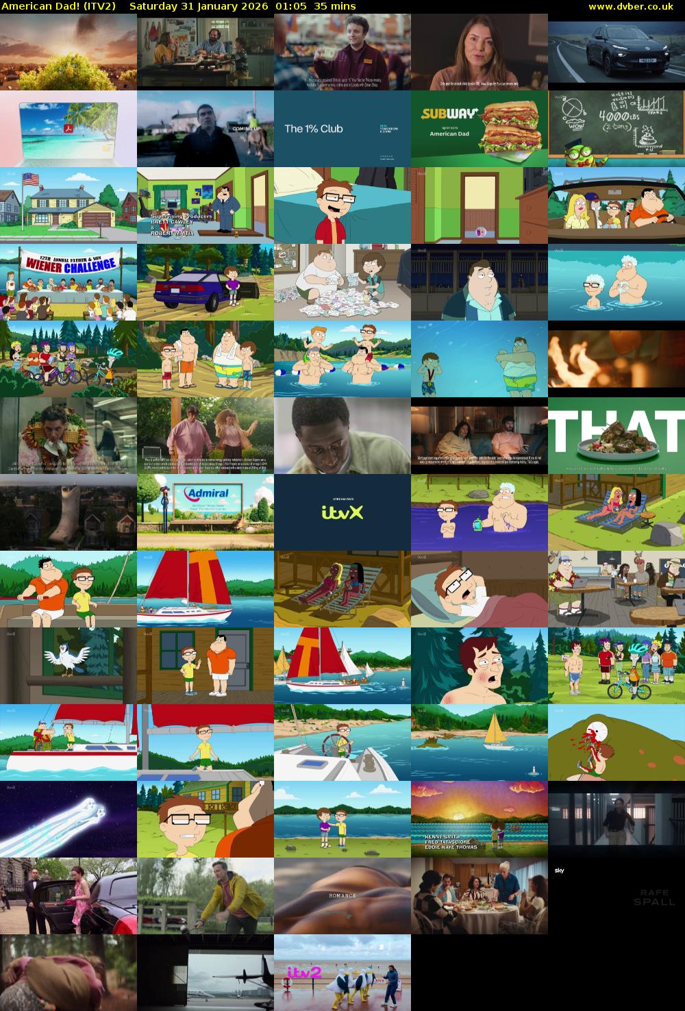 American Dad! (ITV2) Saturday 31 January 2026 01:05 - 01:40