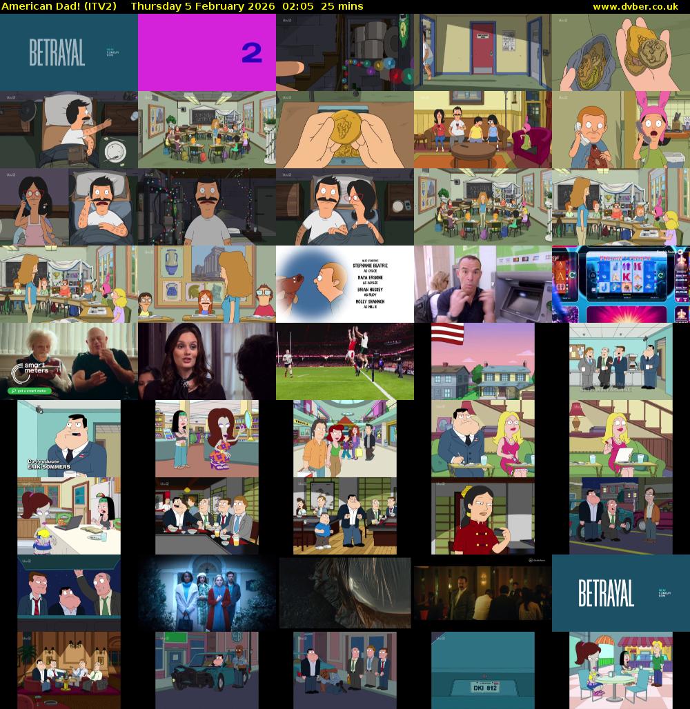 American Dad! (ITV2) Thursday 5 February 2026 02:05 - 02:30