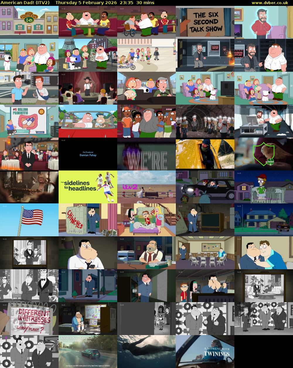American Dad! (ITV2) Thursday 5 February 2026 23:35 - 00:05