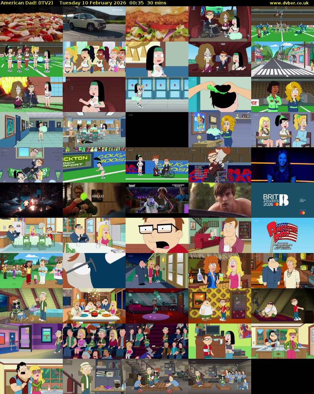 American Dad! (ITV2) Tuesday 10 February 2026 00:35 - 01:05