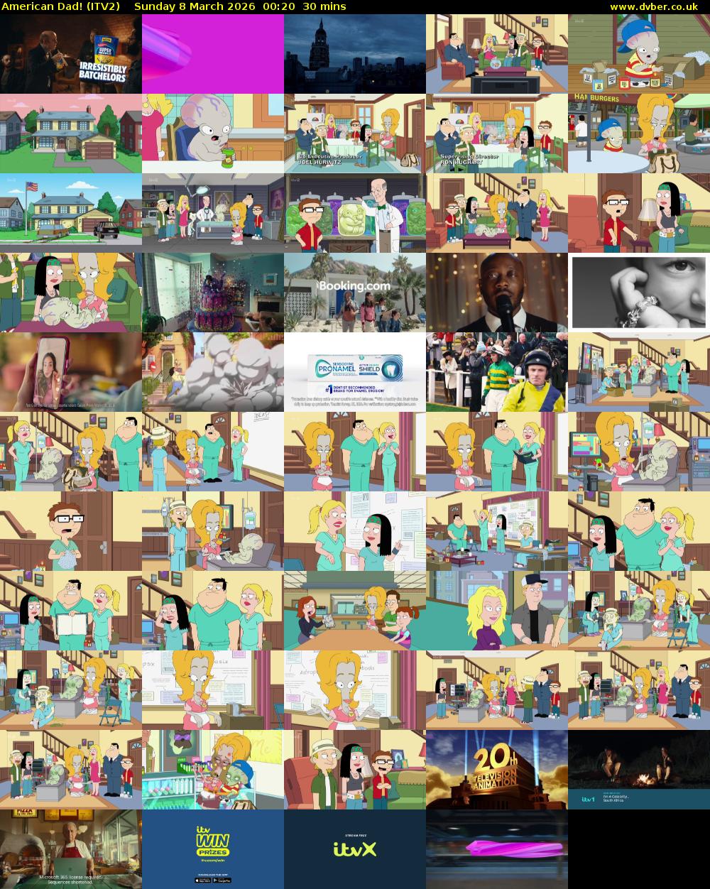 American Dad! (ITV2) Sunday 8 March 2026 00:20 - 00:50