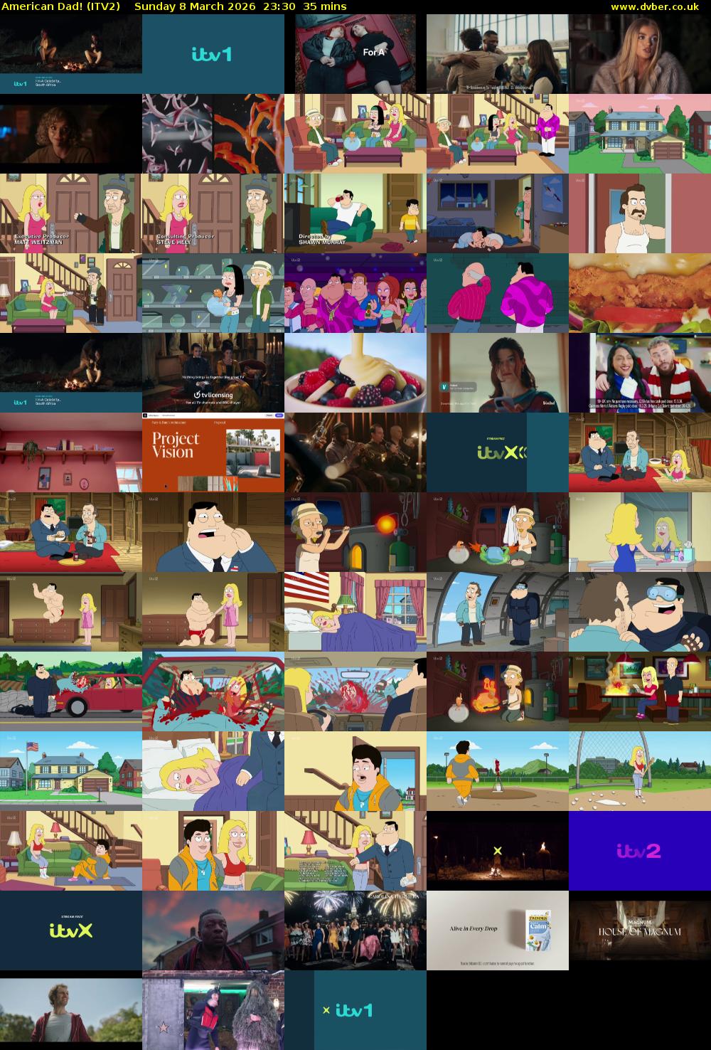 American Dad! (ITV2) Sunday 8 March 2026 23:30 - 00:05