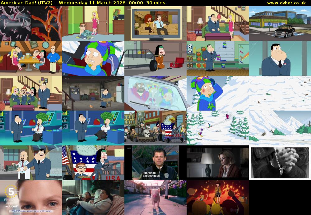 American Dad! (ITV2) Wednesday 11 March 2026 00:00 - 00:30