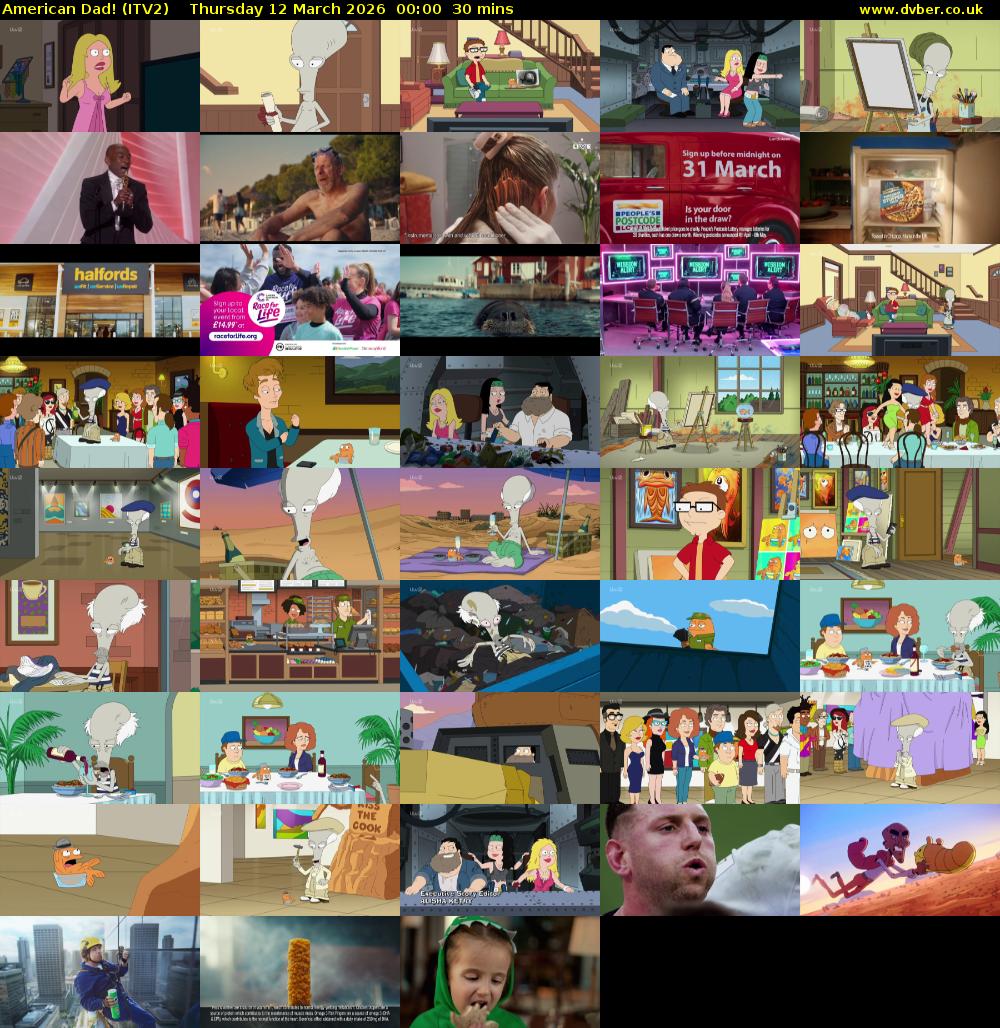 American Dad! (ITV2) Thursday 12 March 2026 00:00 - 00:30